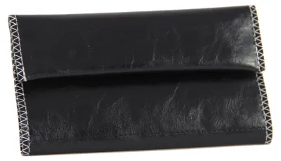 Produktbild von ATTUY Burley Tabaktasche Schwarz Kunstleder Drehertasche Magnet 15,5 x 9 cm
