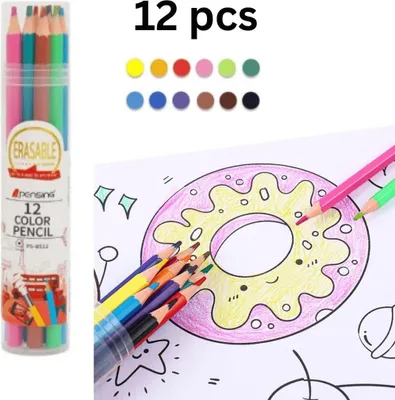 Obrázek produktu pro Balení 12 stíratelných barevných tužek, barevné tužky, 12 barev - COLORJOY