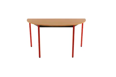Produktbild von SODEMATUB Mehrzwecktisch buche, rot halbrund, Vierkantrohr rot, 140,0 x 70,0 x 74,0 cm
