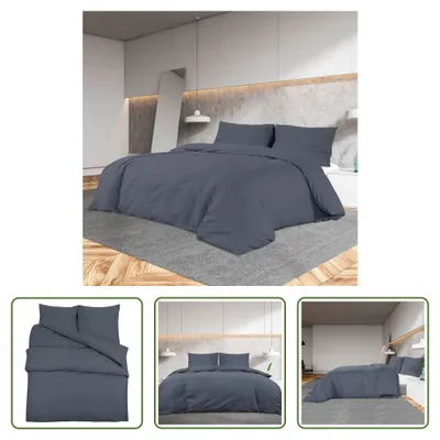 Zdjęcie produktu dla Zestaw pościeli Living Store antracyt 200x200 cm bawełna