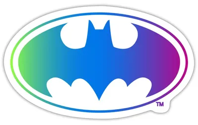 Produktbild von Spreadshirt DC Comics Batman Logo Regenbogenfarben Sticker Aufkleber, 10 x 10 cm, Mattweiß