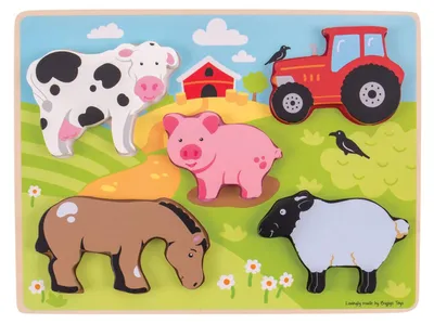 Produktbild von Bigjigs Toys Einlegepuzzle Bauernhof