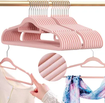 Obrázek produktu pro Sada sametových ramínek MAGIC VELVET 20 ks růžová