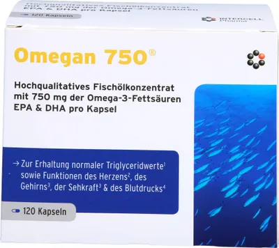 Zdjęcie produktu dla Omegan 750 kapsułki utrzymujące prawidłowy poziom trójglicerydów, 120 kapsułek