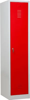 Produktbild von Gürkan Spind lichtgrau, feuerrot 104914, 1 Schließfach 40,0 x 50,0 x 180,0 cm