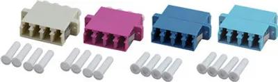 Produktbild von Kupplung LC Quad OM3 einteilig, aqua -- Keramikhülse, SC Duplex