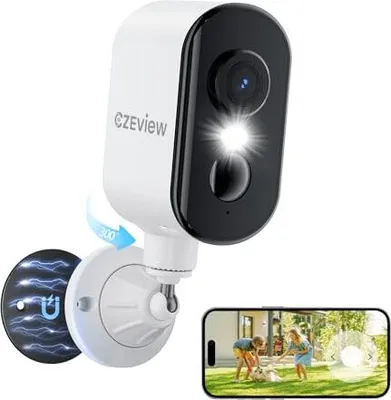 Produktbild von 2K Überwachungskamera Outdoor-Batterie, magnetische Montage, 300 ° Horizontaler PTZ, Bewegungserkennung, WLAN-WLAN-Außen-/Innenräume, 2,4 g, 2-Wege-Au