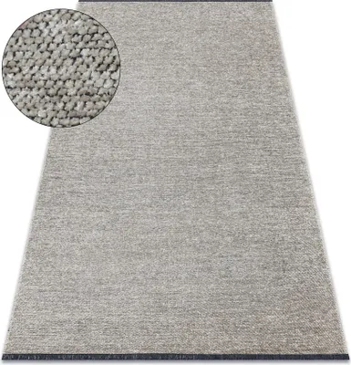 Produktbild von Teppich FLORENCE 24021 Einfarbig, Glamour, Flachgewebt, Fransen - beige beige 135x190 cm