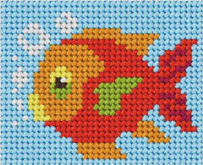 Produktbild von Stickset „Mein erstes Sticken: Fisch“ – Anex-Bis PAP