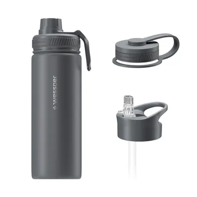 Obrázek produktu pro Termoska Wessper B3 THERMOSTEEL 0,5 l, šedá, se 3 uzávěry