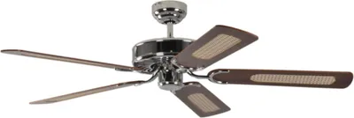 Produktbild von Deckenventilator mit Zugkette Potkuri Stahl / Walnuss 132 cm