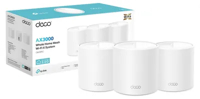 Produktbild von TP-Link Deco X50 Pro, Weiß, Intern, Mesh-System, Dual-Band (2,4 GHz/5 GHz), Wi-Fi 6 (802.11ax), 2402 Mbit/s