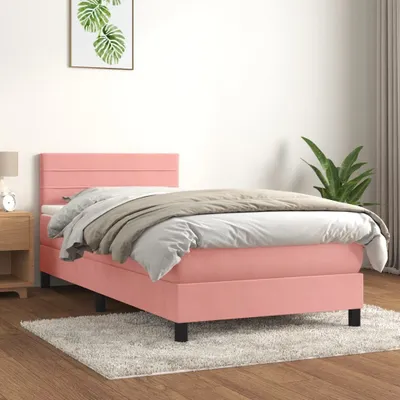 Produktbild von Maison Exclusive - Boxspringbett mit Matratze Rosa 90x200 cm Samt