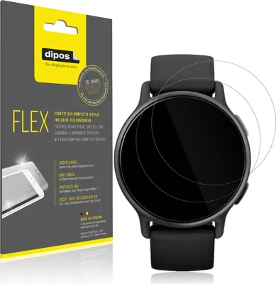 Produktbild von 2x Schutzfolie für Garmin Vivoactive 5 Folie, 100% Displayabdeckung, dipos Flex