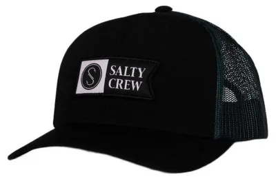 Image de Casquette trucker rétro Salty Crew Pinnacle, noire, pour homme, noire, taille unique