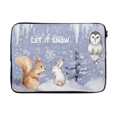 Produktbild von MuchoWow® Laptop Hülle 13 Zoll Winter - Schnee - Eichhörnchen Laptoptasche - Laptophülle - Sleeve - Rundumschutz