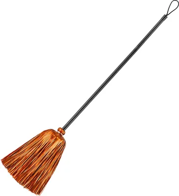 Produktbild von Hexenbesen mit Lametta - 92 cm | Schwarz Orange