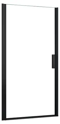 Produktbild von AICA Drehtür 100x200cm Schwenktür 8mm NANO ESG-glas,Matt-Schwarz Rahmen & Griff,beidseitig montierbar, Nischentür Dusche Duschabtrennung