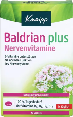 Produktbild von Kneipp Baldrian plus Nervenvitamine Dragees, 40 St. Tabletten