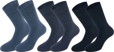 Tobeni Herren Socken 6-er Pack mit Elasthan und Softrand ohne Gummi Jeans Töne