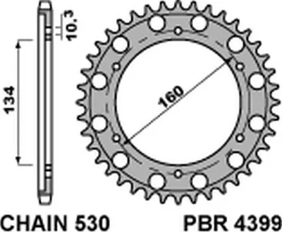 Produktbild von Zahnrad Kettenrad PBR 44Z CBR 900RR 00-03 CBR 1000RR 06-15 JTR1306 530