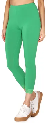 Produktbild von Merry Style Damen 7/8 Leggings mit Spitze MS10-342(Grün,S)