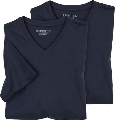 Produktbild von Redfield Doppelpack XXL T-Shirts dunkelblau V-Neck