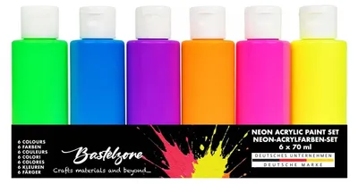 Produktbild von Acrylfarbe mit 6 Neonfarben, 60 ml