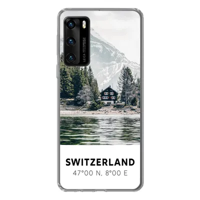 Produktbild von MuchoWow® Handyhülle Schutzhülle Hülle für Huawei P40 Schweiz - Berg - Chalet Silikon Softcase Handy Hülle - Handytasche