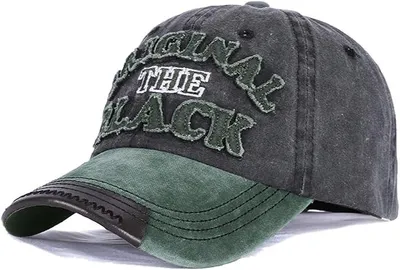 Produktbild von Sporty Baseballcap im Vintage-Look, Used-Look Kappe für Herren, verstellbar, Schwarz-Grün