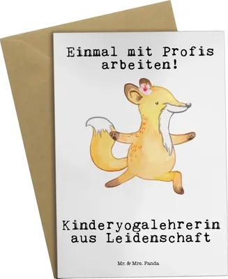 Produktbild von Mr. & Mrs. Panda neujahrskarte Kinderyogalehrerin Leidenschaft - Weiß - Geschenk, einladungskarten, Grußkarten, glückwunschkarten, Grußkarte, weihnachtskarten