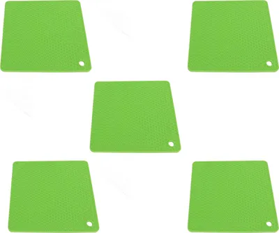 Produktbild von Quadratische Silikon Topfuntersetzer 5 Stück 18.5x18.5 cm Hitzebeständig Rutschfest Spülmaschinenfest