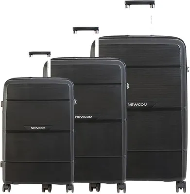 Imagen del producto de Conjunto de maletas de viaje, 3 piezas, de polipropileno, expandibles, con cerradura TSA, color