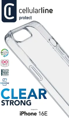 Image de CELLULARLINE Cellularline Clear Strong - iPhone 16e Étui rigide avec bords en caoutchouc