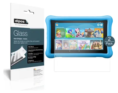 Produktbild von 1x Schutzfolie für Amazon Fire HD 10 Kids (2019) matt - Anti-Shock 9H Folie dipos Glass Kunststoffglas