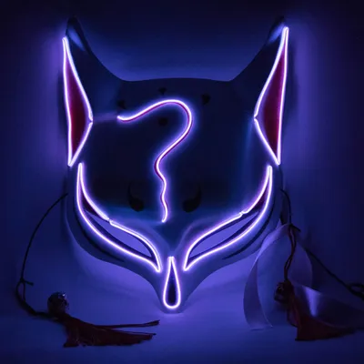 Obrázok produktu pre Fox Face Cover LED PVC Halloween Cosplay kostým Party Face Cover