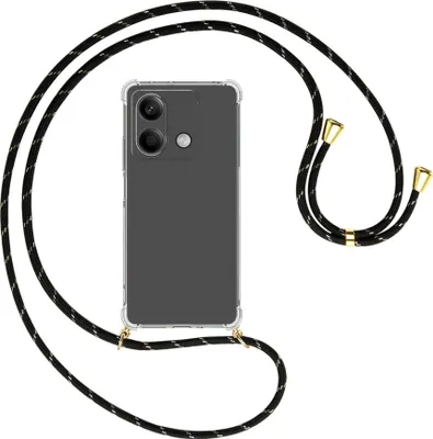 Produktbild von Handykette Backcover-Schutzhülle mit Band (Metall goldfarben) für Xiaomi Redmi Note 13 5G - schwarz/gold