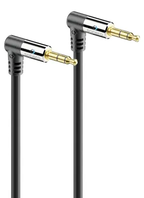 Immagine prodotto di Cavo jack SONERO, 3,5 mm, stereo, 0,5 m, 2 connettori a 90°, nero