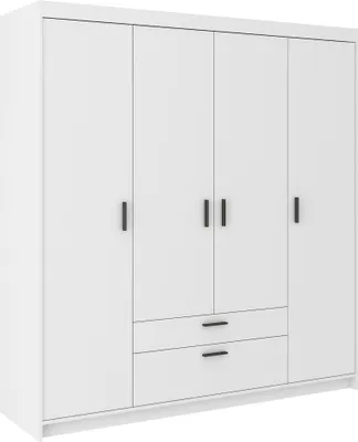 Produktbild von Tkmoebel 4-türiger  Kleiderschrank  LENA 4D laminierte Platte Breite 176cm ,Weiß
