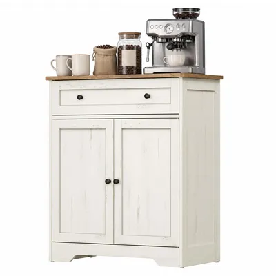 Produktbild von VASAGLE Küchenschrank im Landhausstil mit Schublade und 2 Türen 72 x 40 x 80 cm Weiß