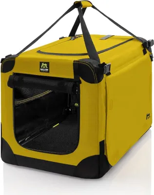 Imagen del producto de Jaula suave color azafrán, 52 cm - Transportín plegable para perros