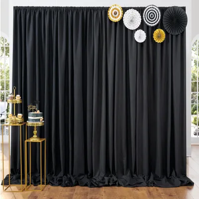 Productafbeelding van Solidchoice - 3x3m Zwarte Achtergrond Gordijn voor Feesten en Fotografie