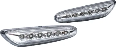Obrázek produktu pro 2x LED boční blinkry v chromově stříbrné barvě SET pro BMW řady 3 E46 / řady 5 E60 E61
