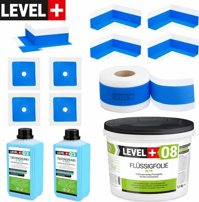 Produktbild von Dicht- Set Bad ca 7 m² Dusche Abdichtung Dichtband Flüssigfolie 9,5 kg SET320