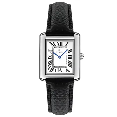Produktbild von S&T DESIGN Paaruhr Vintage Rechteckig Herren & Damen Quarzuhr Set – Römische Zahlen, Kunstleder, Geschenkbox, Wasserdicht 3BAR