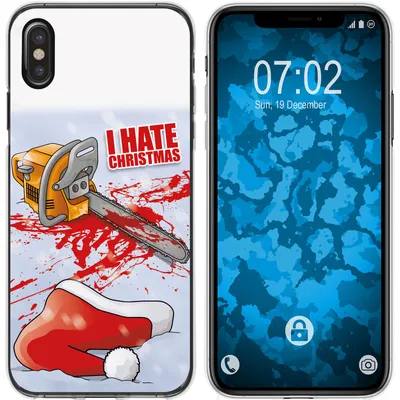Produktbild von PhoneNatic Case kompatibel mit Apple iPhone Xs Max Silikon-Hülle X Mas Weihnachten Hate X-Mas M8