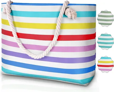 Image de URAQT Grand sac de plage étanche XXL pour femme, fermeture éclair, sac à bandoulière