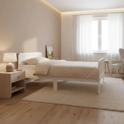 Produktbild von Homestyle4u 2408, Komfortbett 90x200, Bett Senioren Seniorenbett, Komforthöhe Weiß Holz Massiv extra hoch