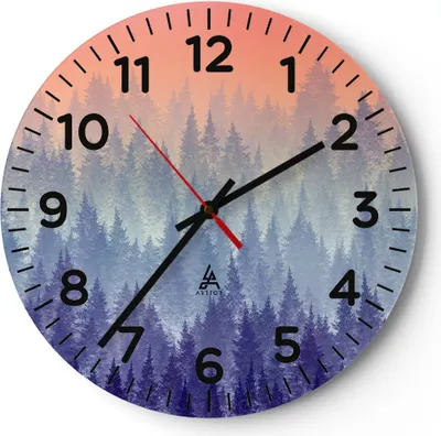 Produktbild von Wanduhr - Rund - Glasuhr - Wald Baum Natur - 30x30cm - Schleichendes Uhrwerk - Lautlos - zum Aufhängen bereit - Dekoration Modern - Wanddekoration aus Glas - C4AR30x30-3929