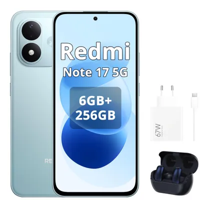 Immagine prodotto di Smartphone Xiaomi REDMI Note 17 5G, 6G/256G, colore blu (incluso caricabatterie da 67W e cuffie Bluetooth)